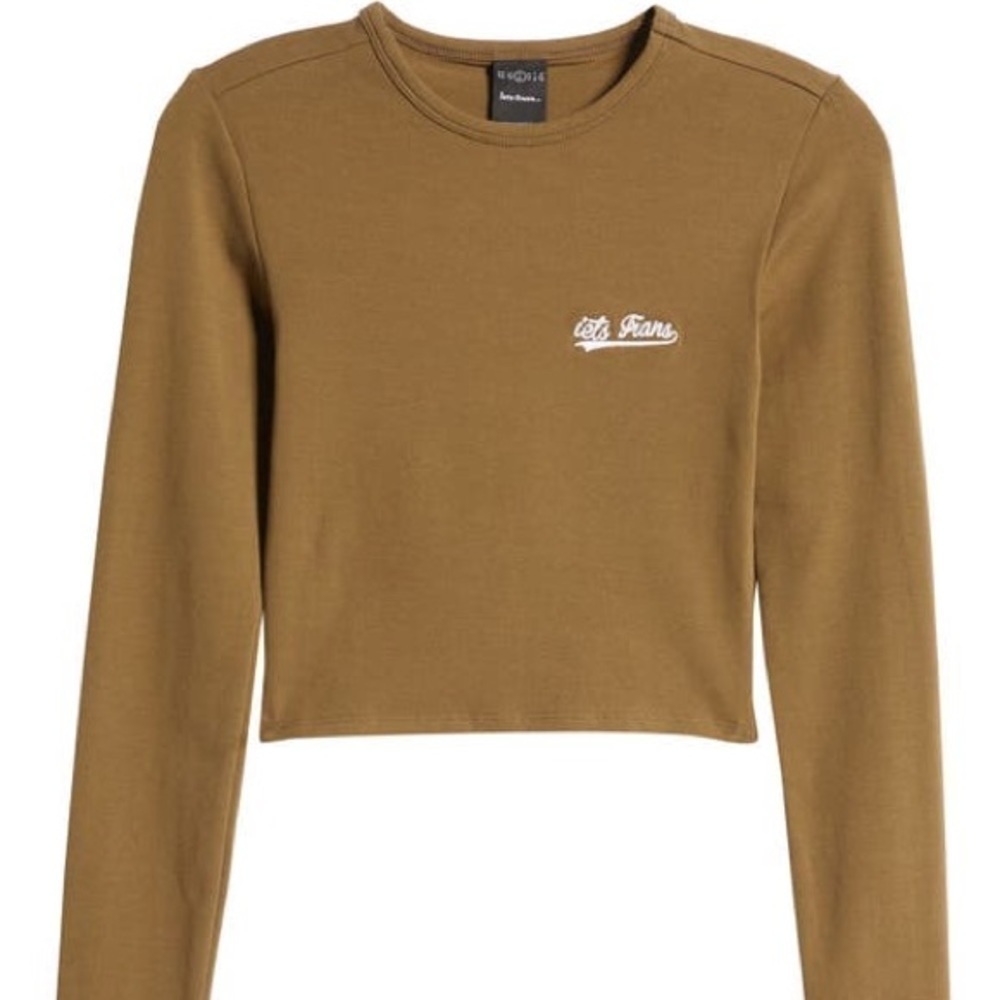 Urban Outfitters BDG Iets Frans Long Sleeve Cropped Tee - Picture 2 of 5